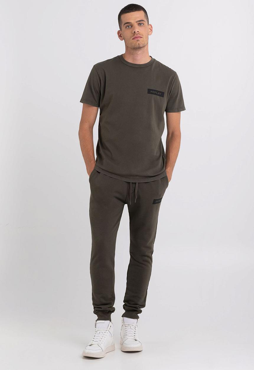 Replay - Crewneck T-shirt in organic cotton - military