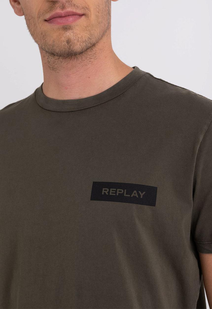 Replay - Crewneck T-shirt in organic cotton - military