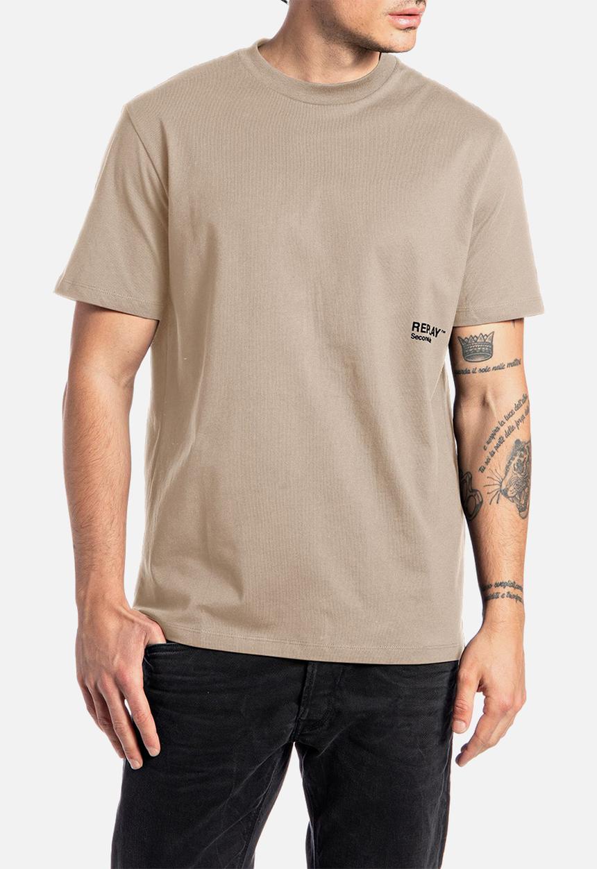Replay - Jersey T-shirt with print - light taupe