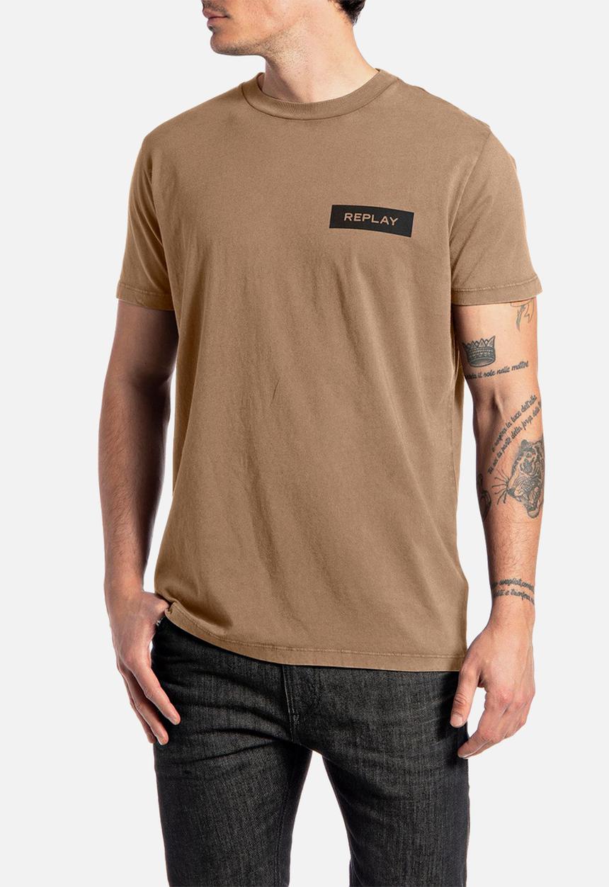 Replay - Crewneck T-shirt in organic cotton - safari