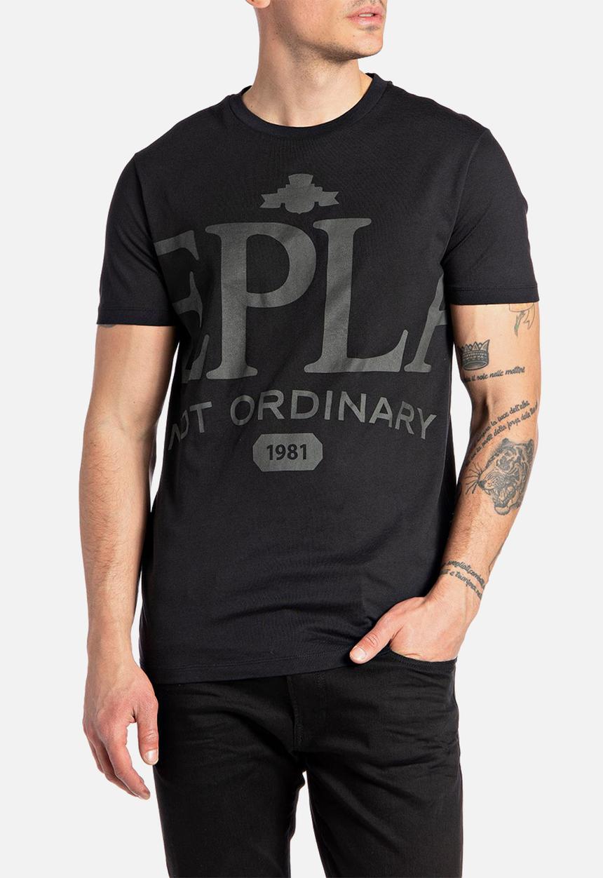 Replay - Jersey T-shirt with maxi print - blackboard