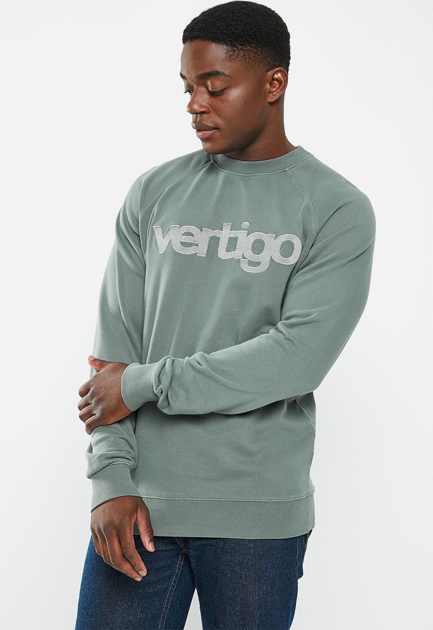 Vertigo - Mens vertigo pigment dyed sweater pullover-stormy weather