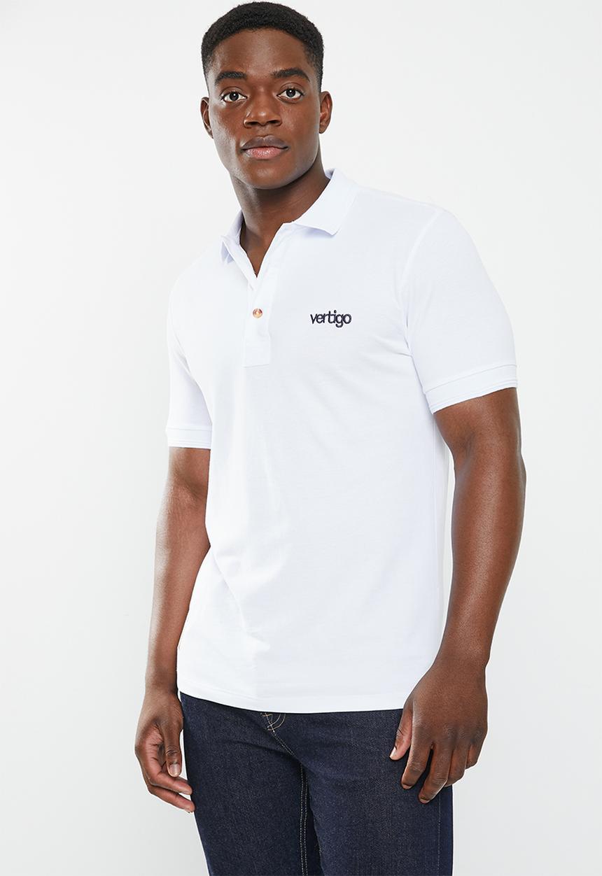 Vertigo - Mens vertigo flock golfer - white