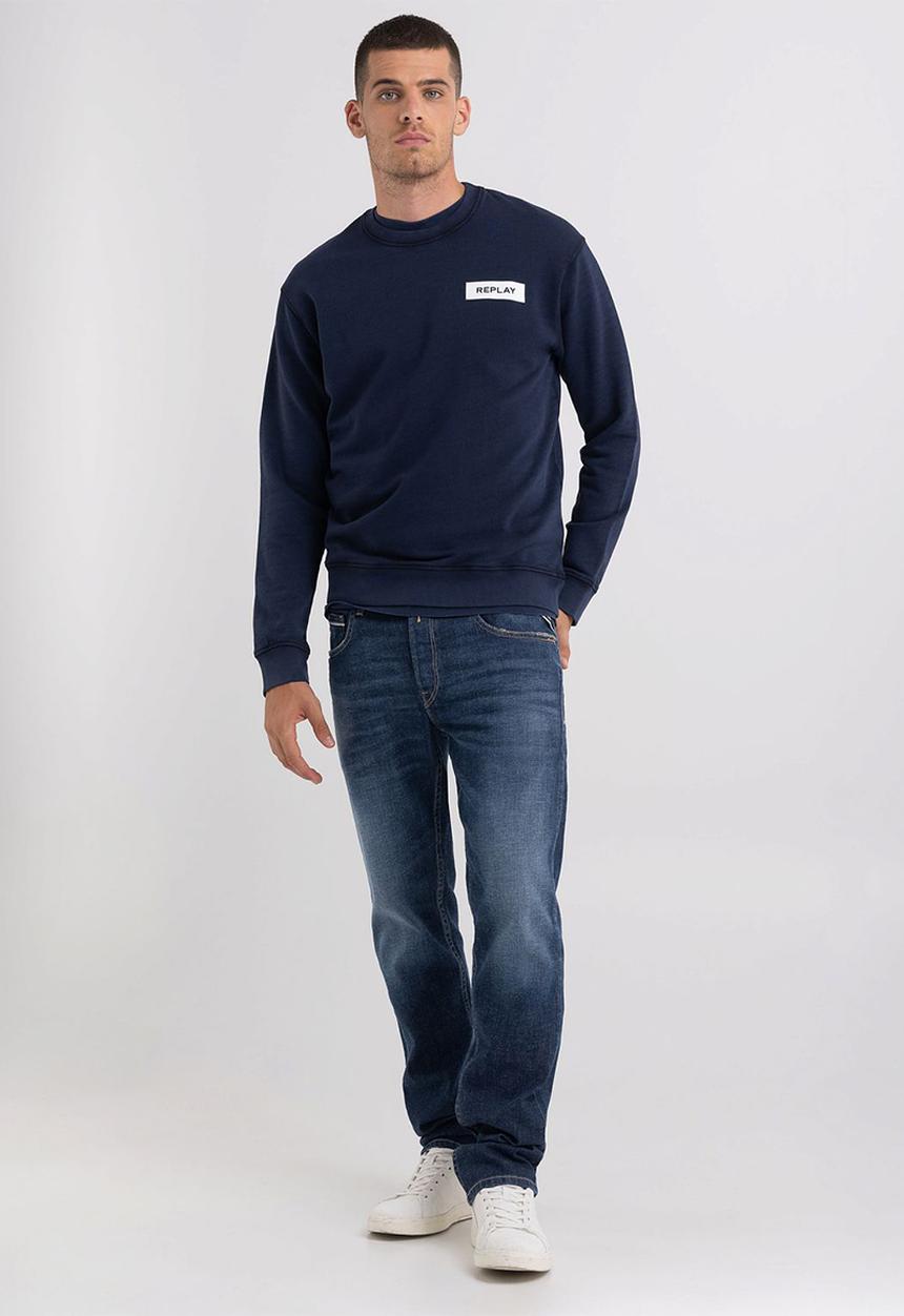 Replay - Organic cotton sweatshirt - blue