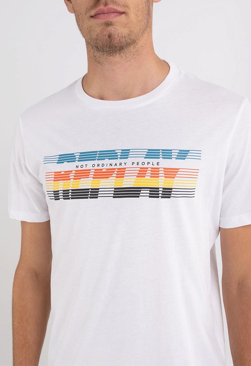 Replay - Jersey t-shirt with optical print - White