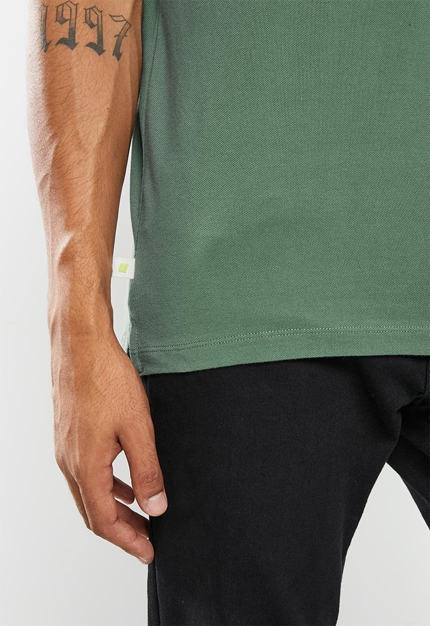 urban° - Mens urban core pique golfer - dark forest