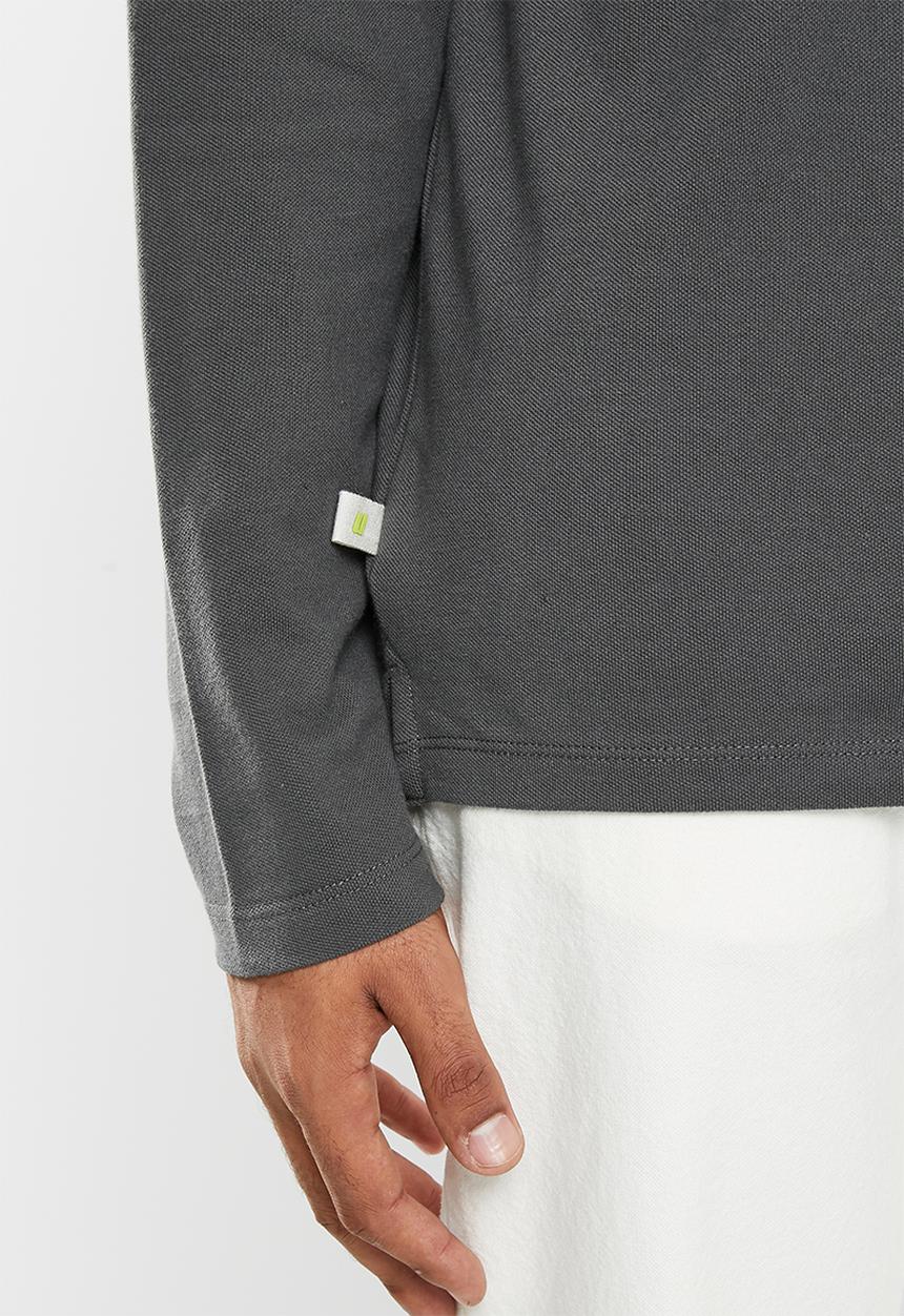 urban° - Mens urban core long sleeve golfer - charcoal