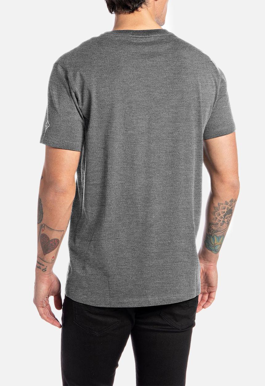 Replay - Jersey t-shirt with optical print - grey melange