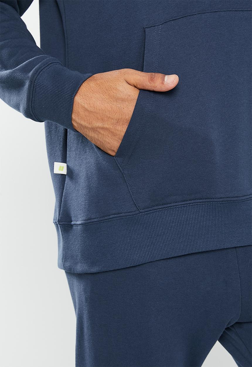 urban° - Mens urban core fleece sweat pull over hoodie - navy