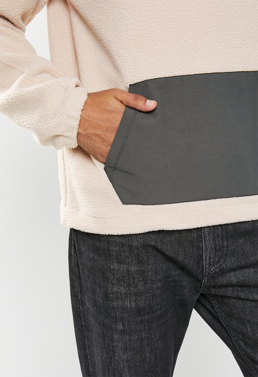 urban° - Mens urban quarter zip polar fleece sweater pull over - silver