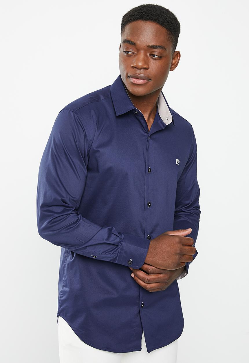 Pierre Cardin - Plain stretch - classic collar  formal shirt - navy 