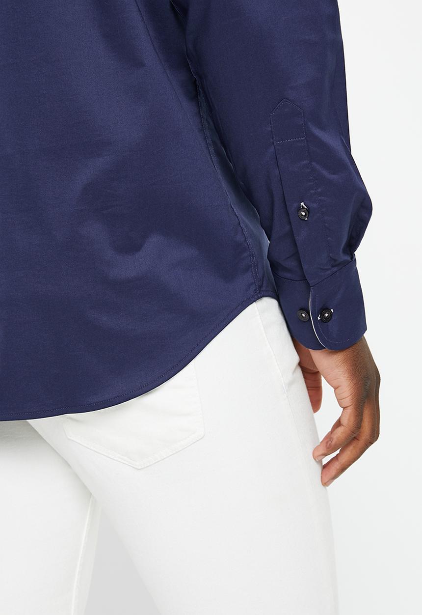 Pierre Cardin - Plain stretch - classic collar  formal shirt - navy 
