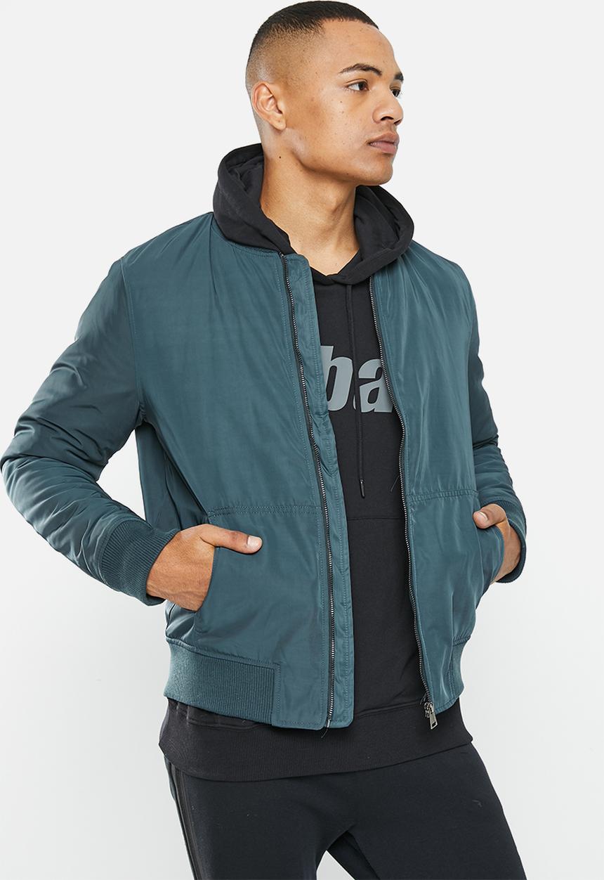 urban° - Mens urban nylon fashion jacket bomber - navy