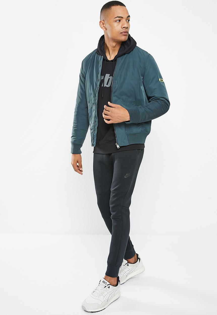 urban° - Mens urban nylon fashion jacket bomber - navy