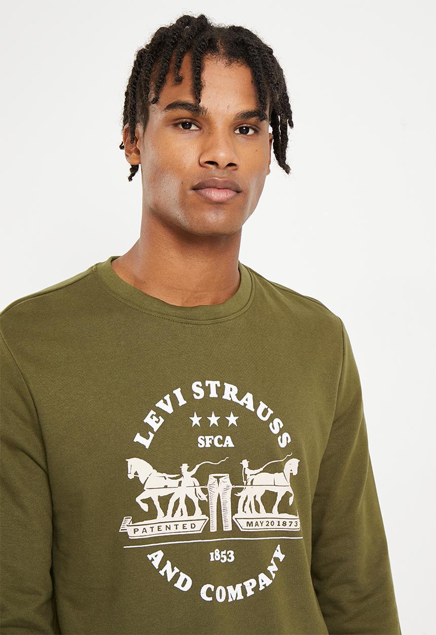 Levi’s® - circle text grp sweat - dark olive 