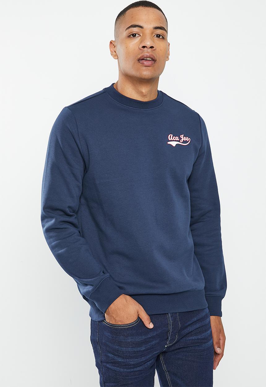 Aca Joe - Mens aca joe logo pull over sweater - dress blue