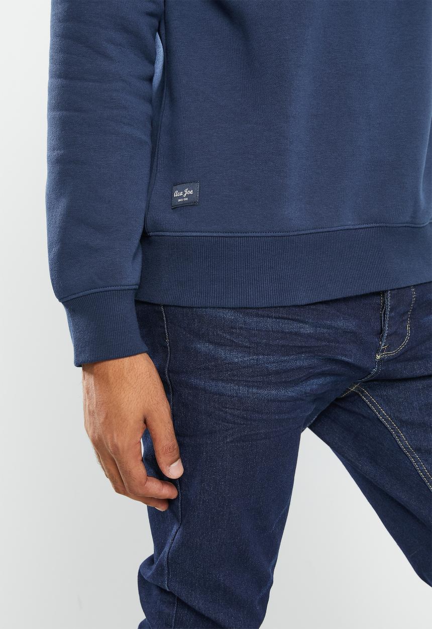 Aca Joe - Mens aca joe logo pull over sweater - dress blue