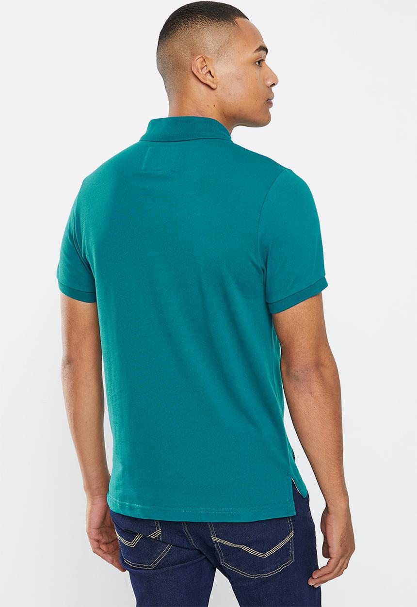 Aca Joe - Mens aca joe logo embroidered golfer plain - teal