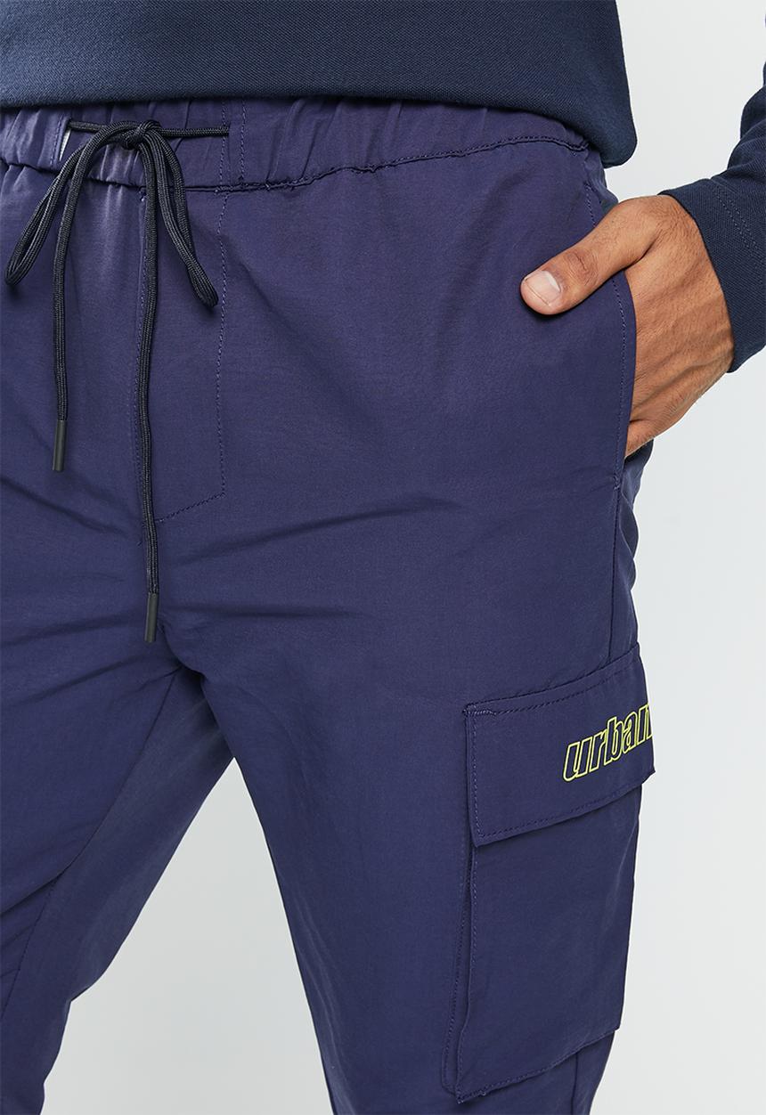 urban° - Mens urban nylon cargo pants - navy