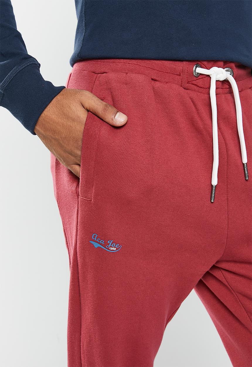 Aca Joe - Mens aca joe small logo jogger - maroon