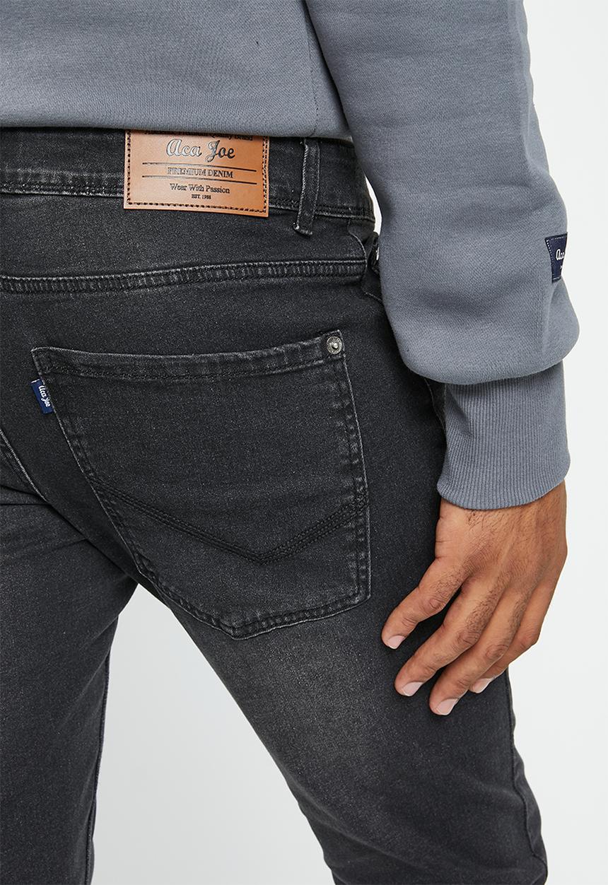 Aca Joe - Mens aca joe straight leg jeans - black