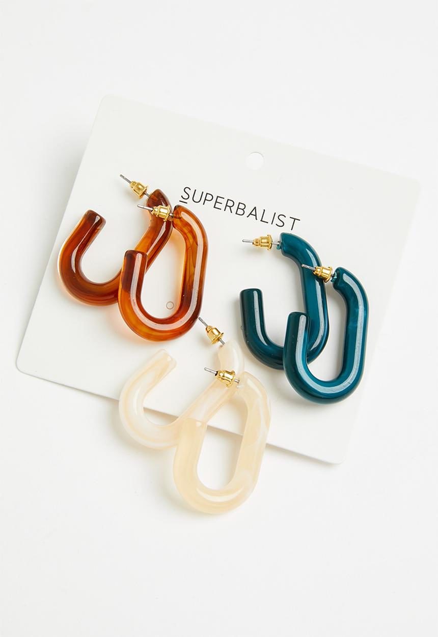Superbalist - Aurora 3 pack earring set - multi