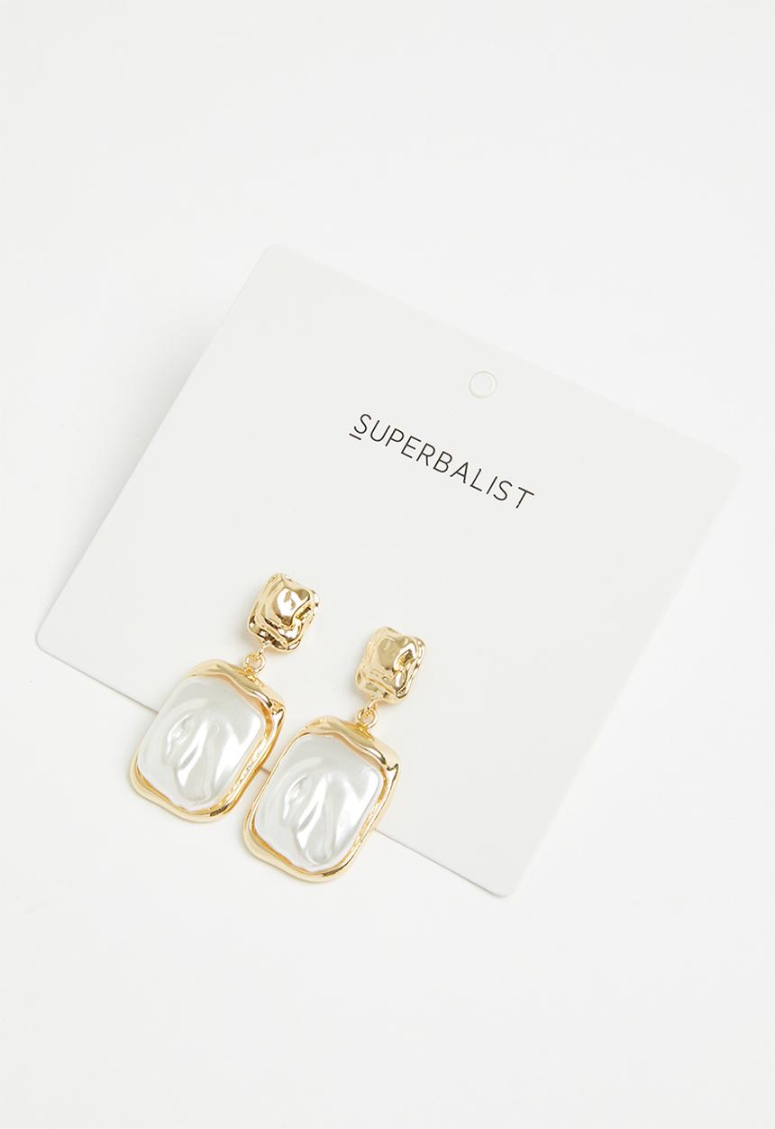 Superbalist - Luna stud earrings - gold & cream
