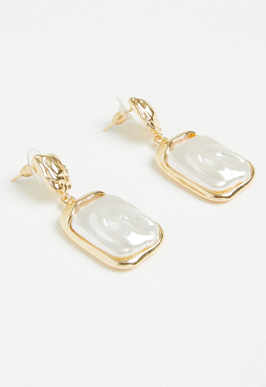 Superbalist - Luna stud earrings - gold & cream