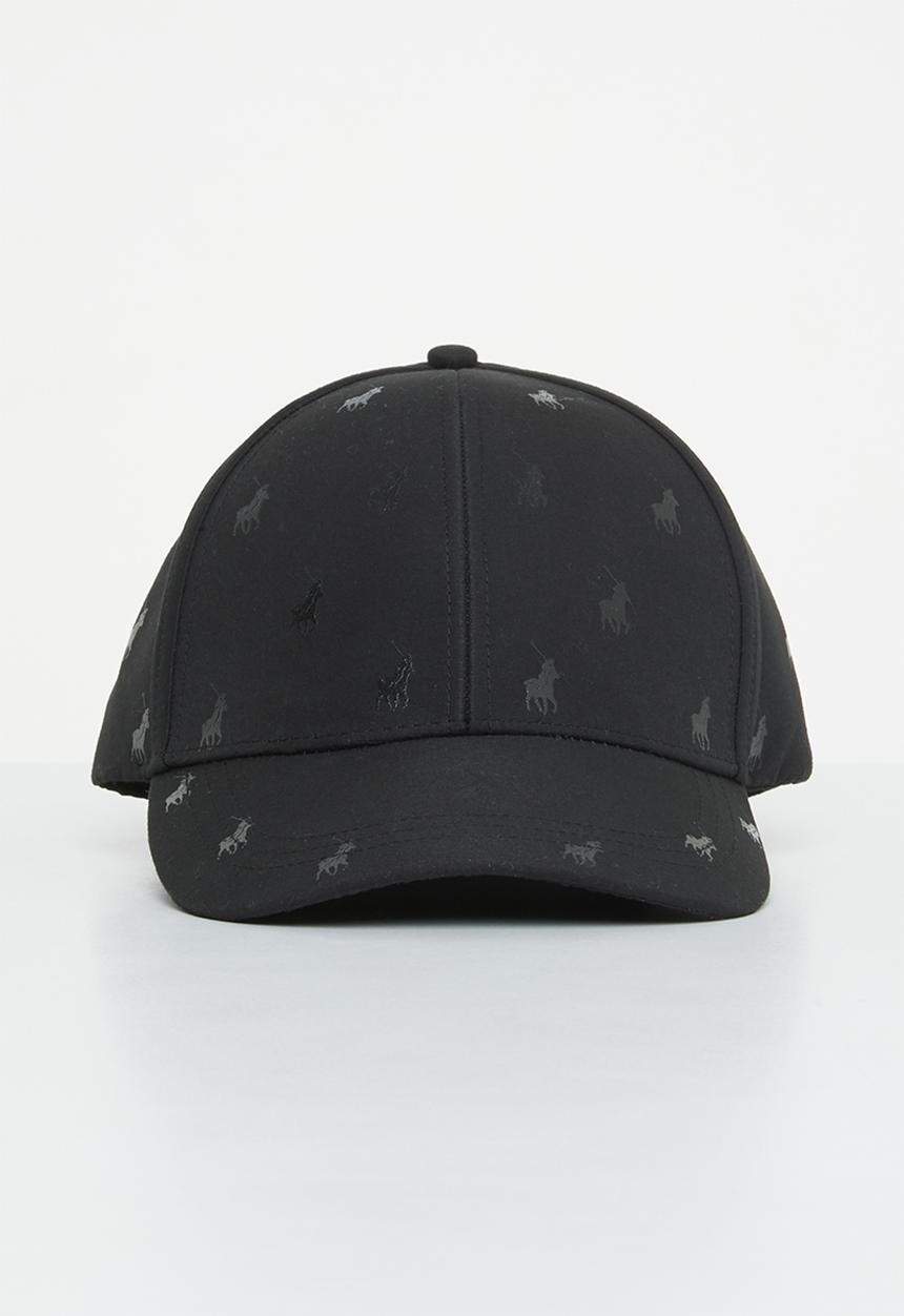 POLO - 6 Panel monogram peak - black