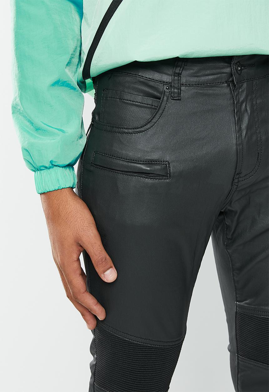 Cutty - Austin  coated denim jean - black