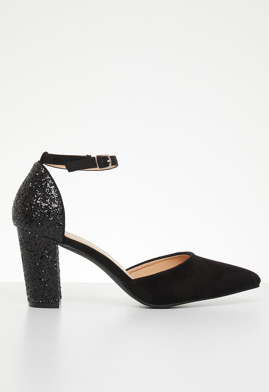 MILLA - Bonita anklestrap block heel - black