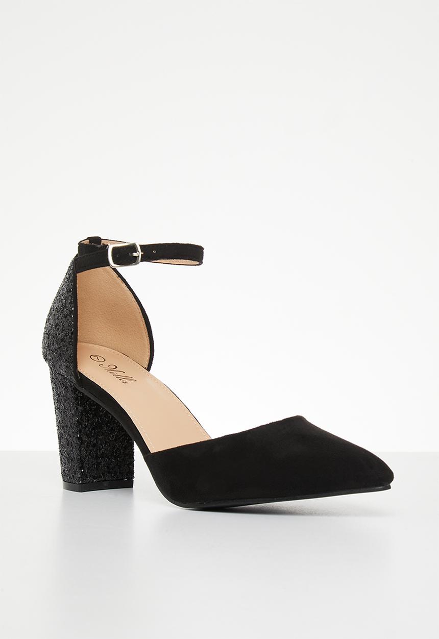 MILLA - Bonita anklestrap block heel - black