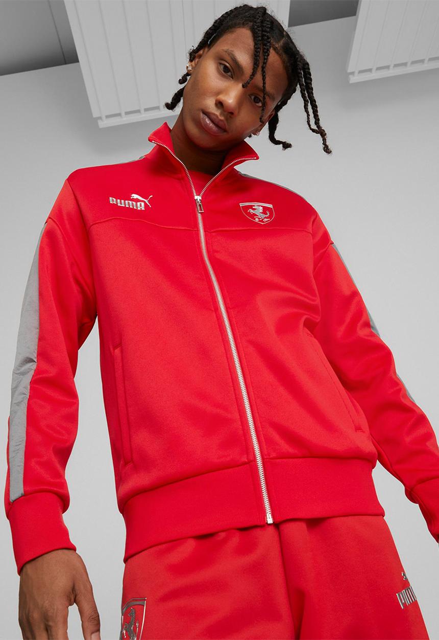 PUMA - Ferrari race mt7 monochrome track jacket - rosso corsa