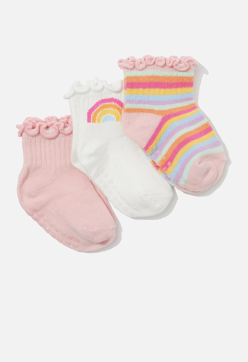 Cotton On - 3 Pack baby socks - rainbow/stripe
