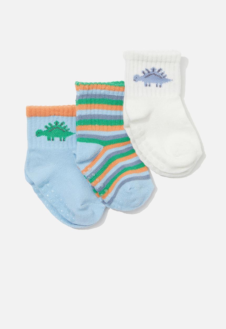 Cotton On - 3 Pack baby socks - sky haze/dino