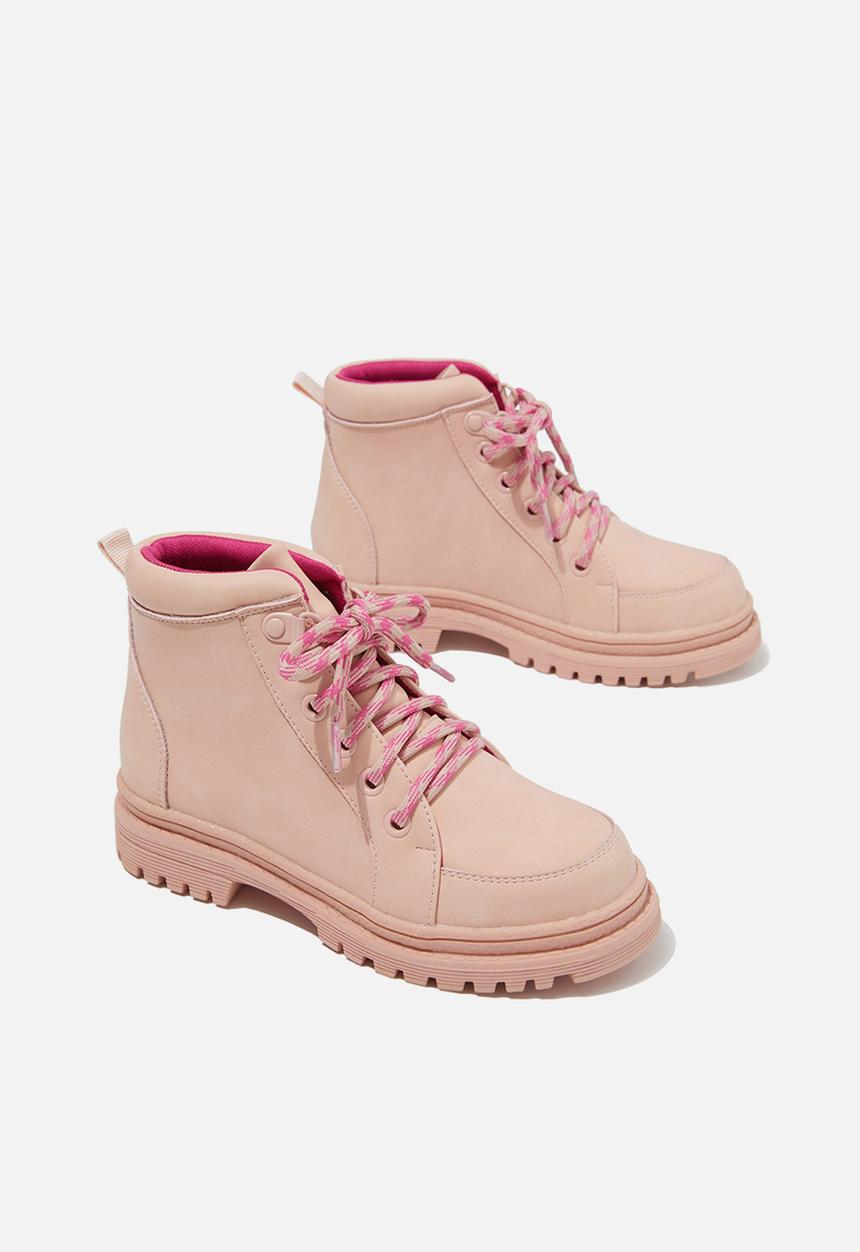 Cotton On - Henry hiker boot - marshmallow/raspberry pink
