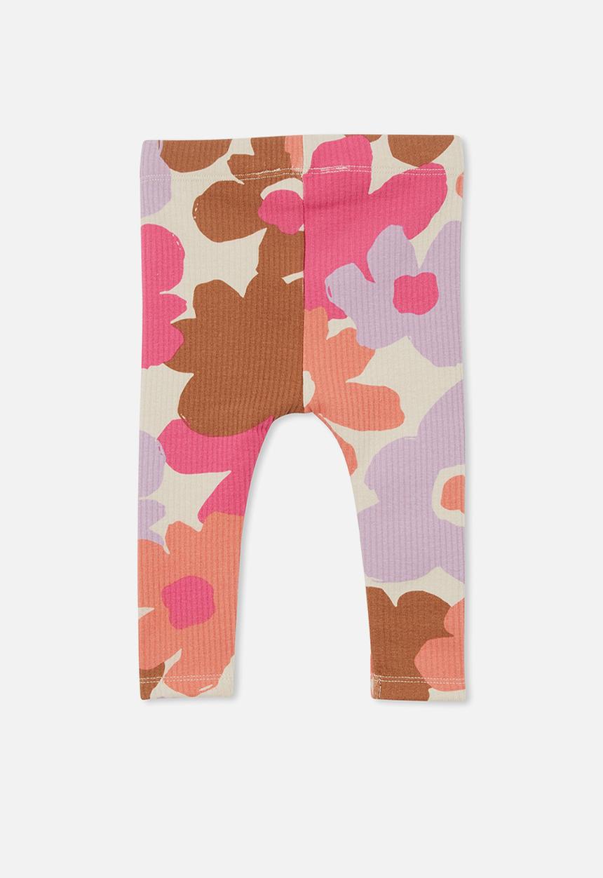 Cotton On - Rib fleece jogger - coco jumbo/emma floral