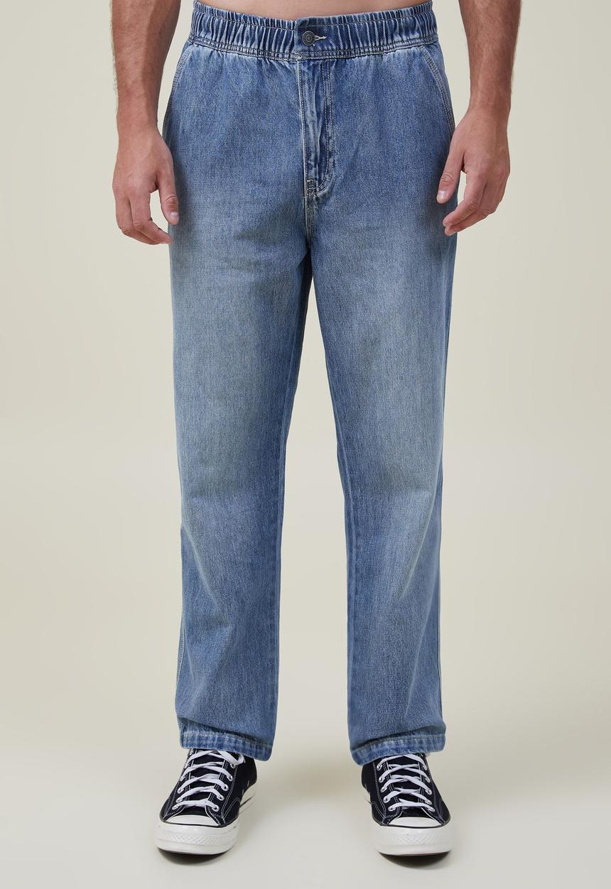 Cotton On - Elastic worker jean - garage blue
