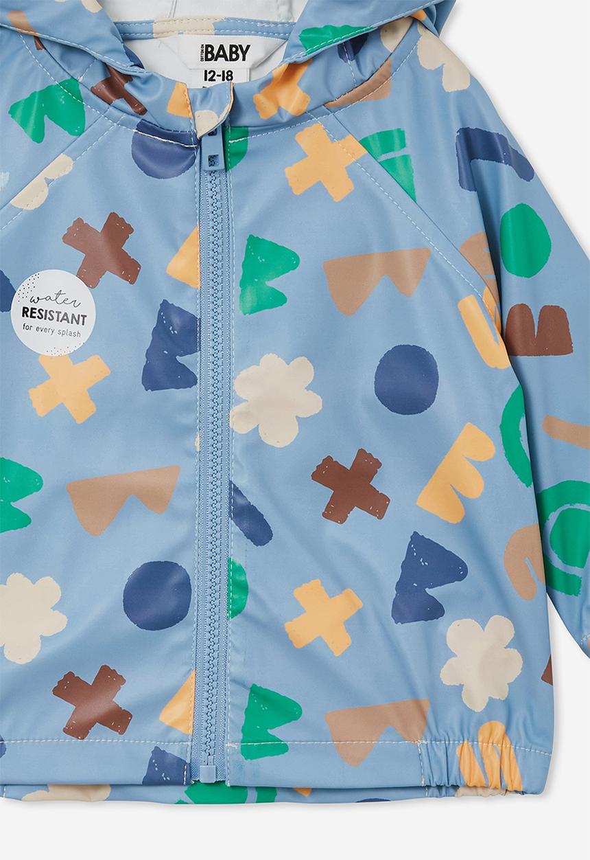 Cotton On - Rio baby raincoat - dusty blue/multi cut me out