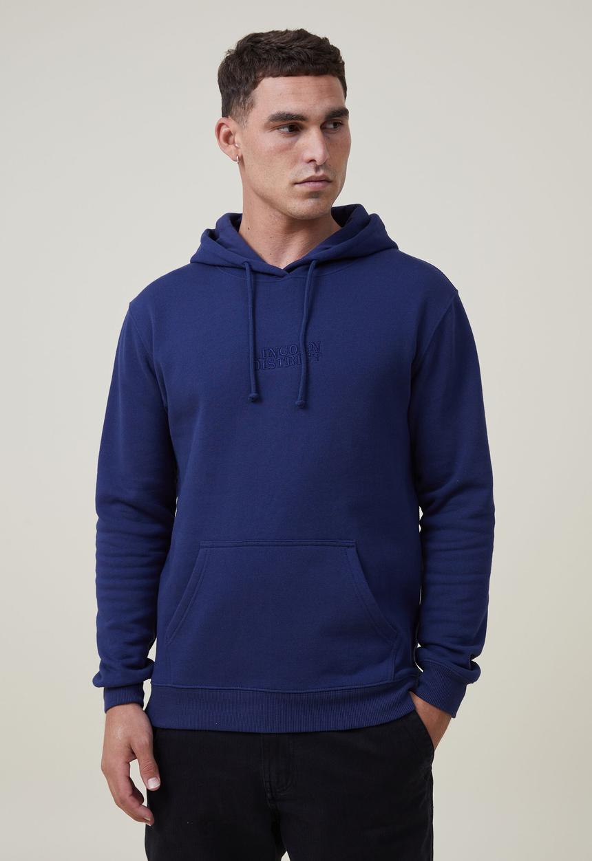Cotton On - Graphic fleece pullover - indigo/lincoln district