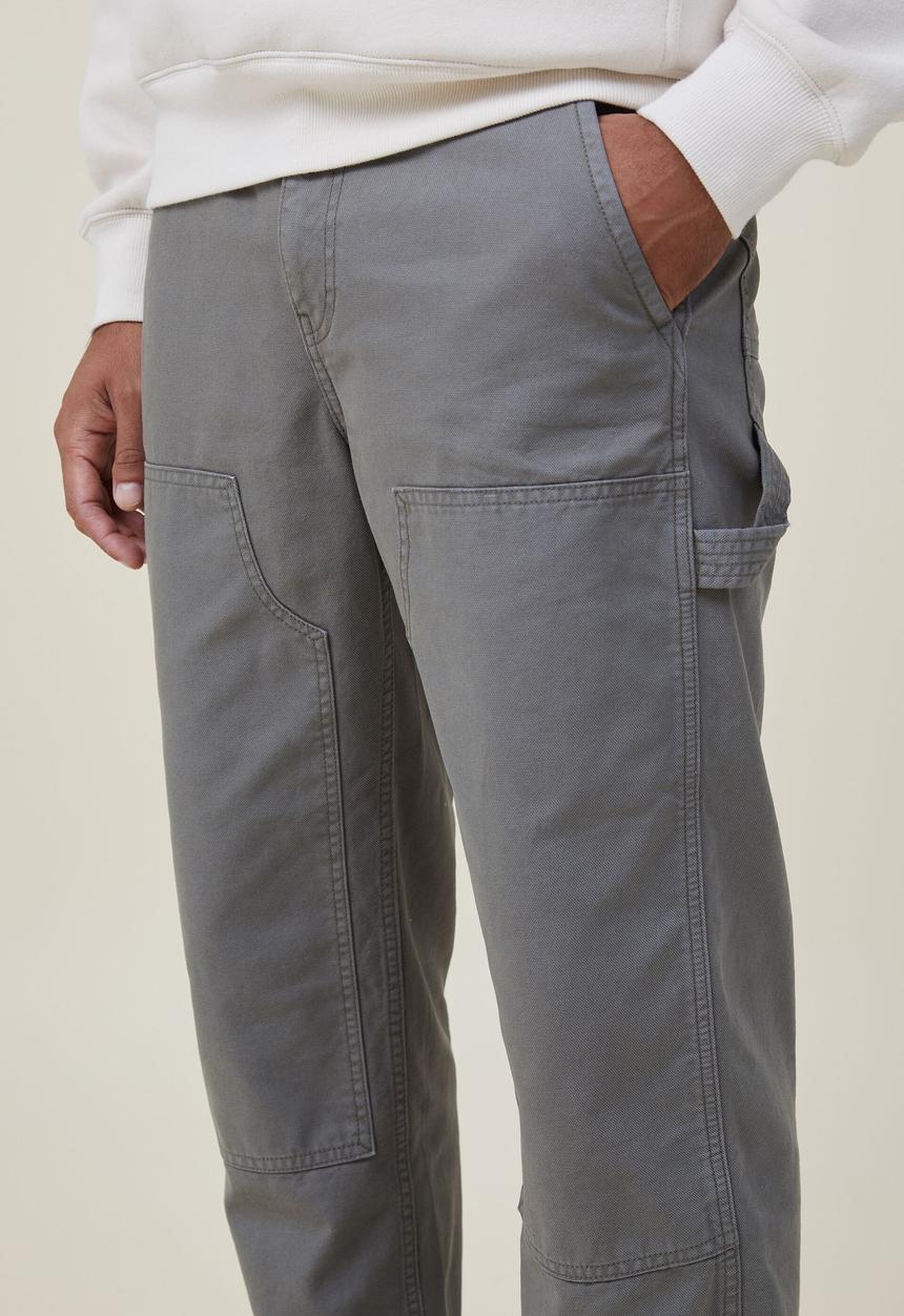 Cotton On - Loose fit pant - double knee washed forest