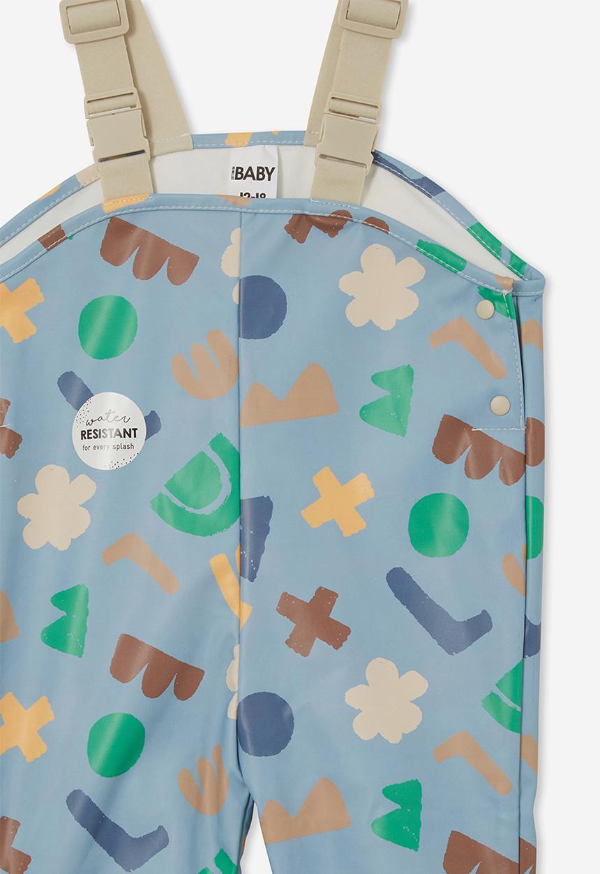 Cotton On - Vivi splash overall - dusty blue/multi cut me out