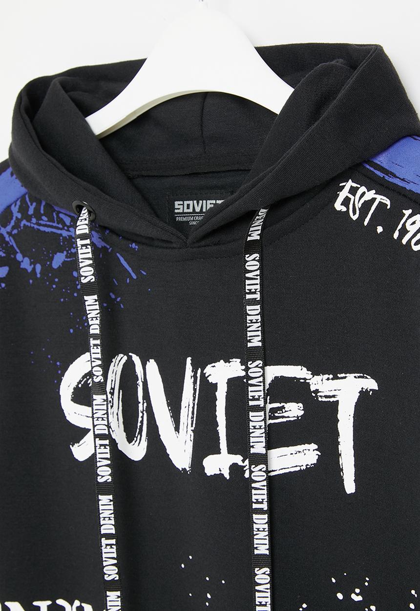 SOVIET - Boys pull over hoody - black