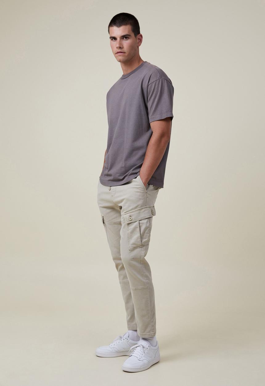 Cotton On - Military cargo pant - stone