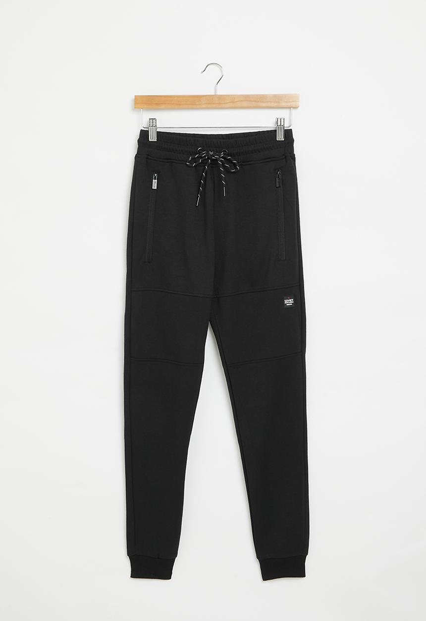 SOVIET - Boys fashion track pants - black