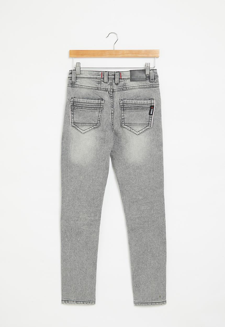 SOVIET - Boys fashion skinny denim - grey marble