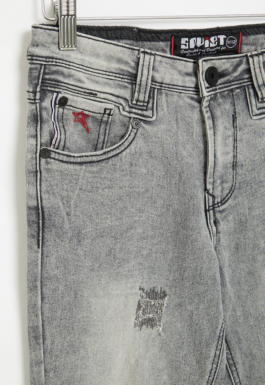 SOVIET - Boys fashion skinny denim - grey marble