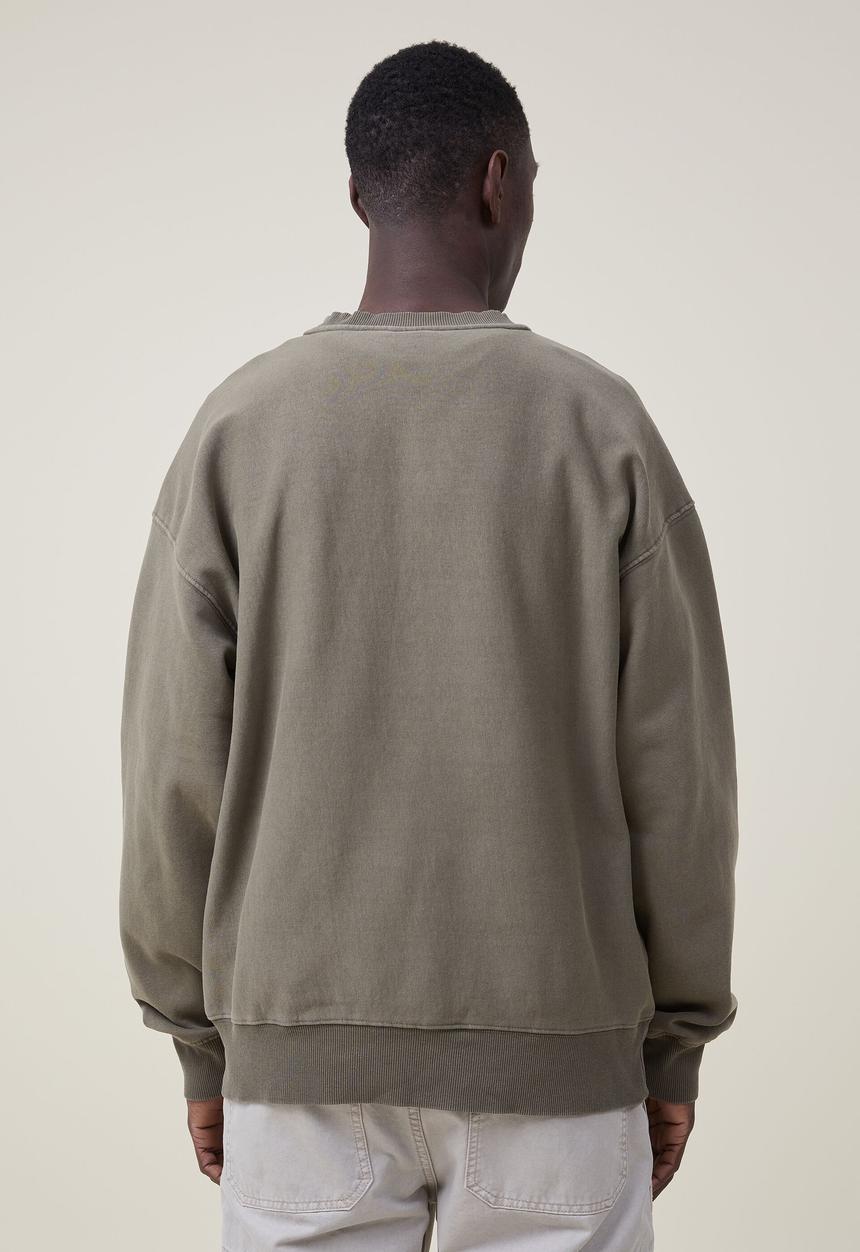 Cotton On - Oversized crew sweater - jungle khaki
