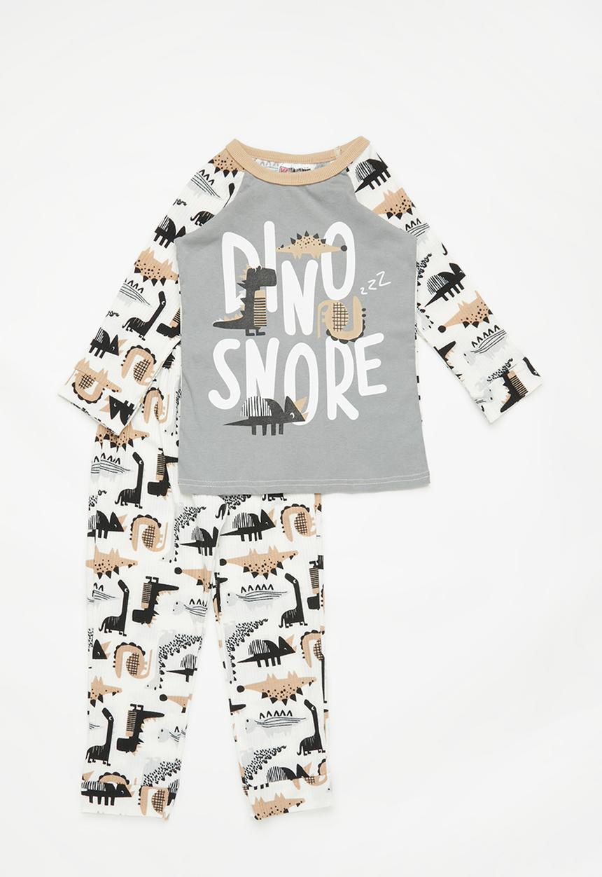 Pop Candy - Dino pj set - forest grey