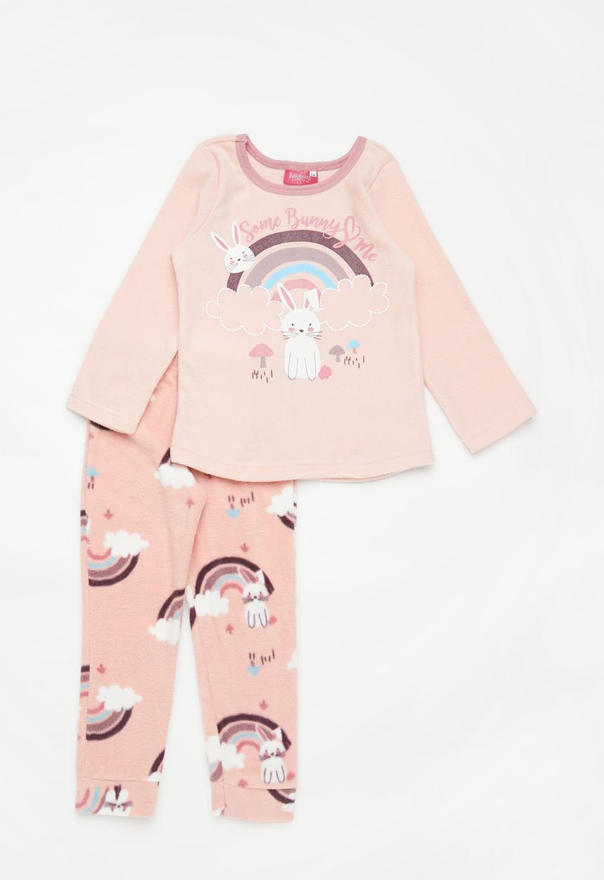 Pop Candy - Rainbow bunny pj set - pink